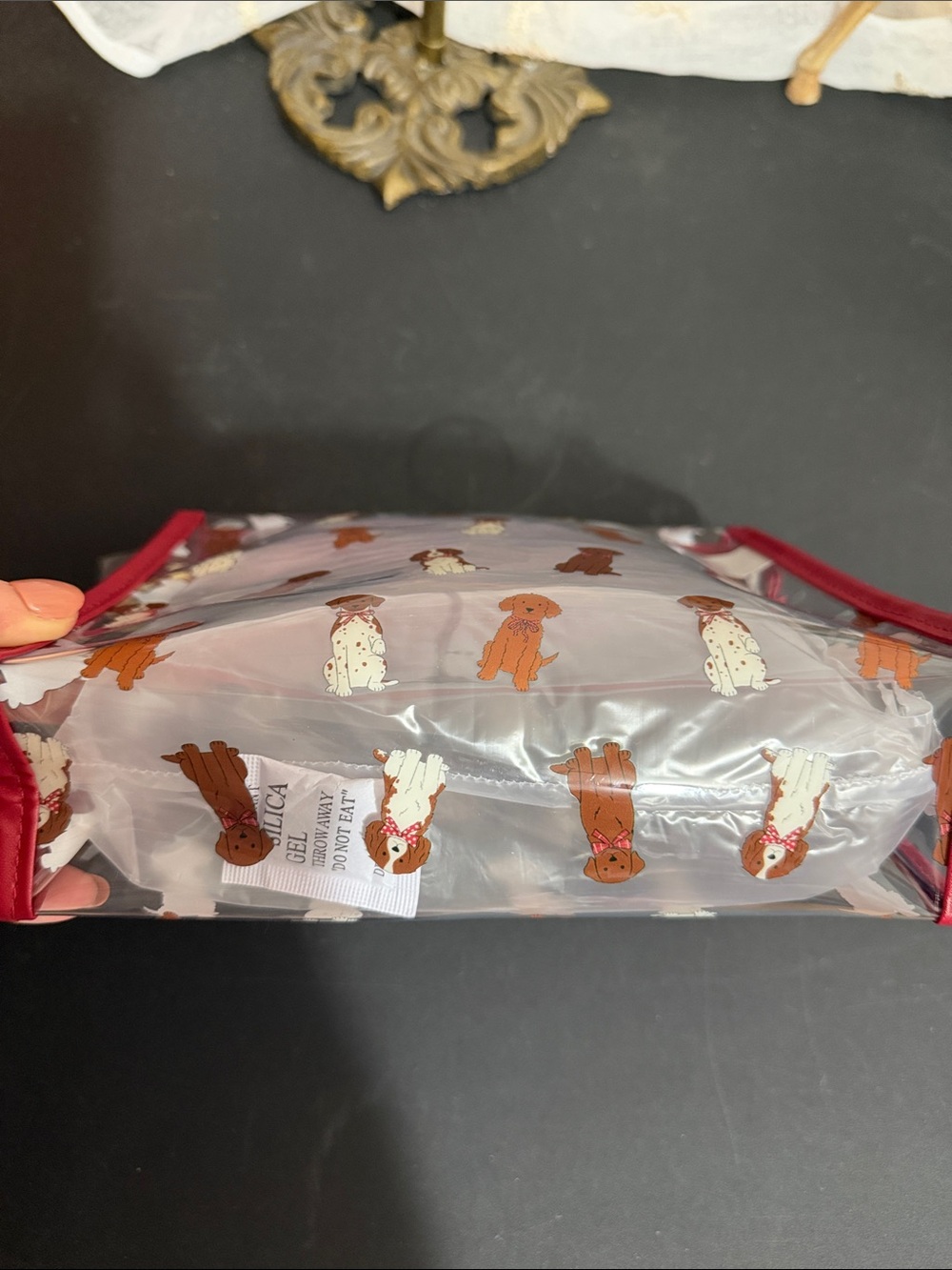 Anthropologie Frasier Sterling clear bag with doggie bow ties design - Picture 3 of 3